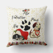 私のバレンタインは手がかり魅力的かわいいペット愛犬家 クッション (裏面)