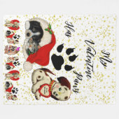 私のバレンタインは手がかり魅力的かわいいペット愛犬家 フリースブランケット (正面(横))