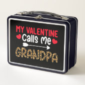 私のバレンタインは私おじいちゃんヒョウ水牛と呼ぶ メタルランチボックス (正面)