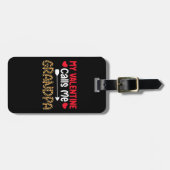 私のバレンタインは私おじいちゃんヒョウ水牛と呼ぶ ラゲッジタグ (正面横)