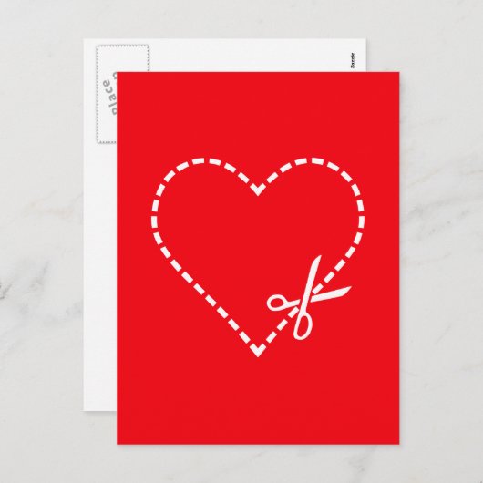 私のバレンタインは私のハートを赤に シーズンポストカード (正面/裏面)