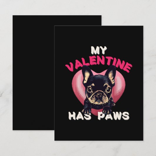 私のバレンタインはPaws 犬好き ノートカード (正面/裏面)