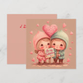 私のバレンタインカード 招待状 (正面/裏面)