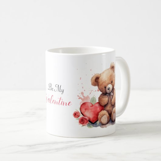 私のバレンタインデテディベアコーヒーマグになる コーヒーマグカップ (正面右)