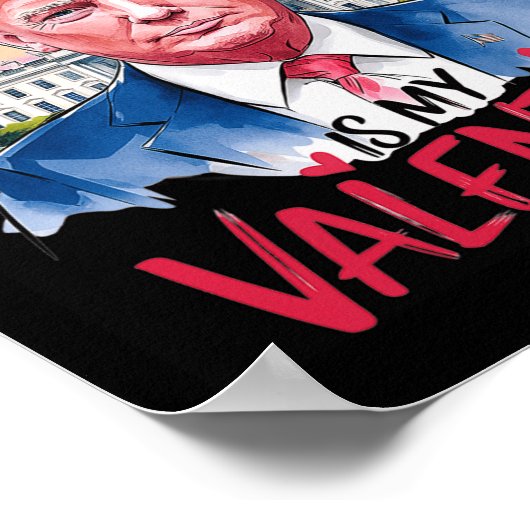 私のバレンタインデーおもしろいのパパでトランプ ポスター (角)