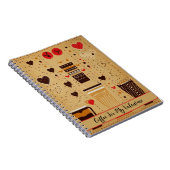 私のバレンタインデーかわいい漫画のコーヒーハート ノートブック (右側)