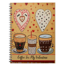 私のバレンタインデーかわいい漫画ハートのためのコーヒー2 ノートブック