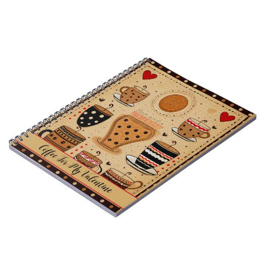 私のバレンタインデーかわいい漫画ハートのためのコーヒー4 ノートブック (左側)