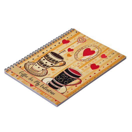 私のバレンタインデーかわいい漫画ハートのためのコーヒー5 ノートブック (左側)