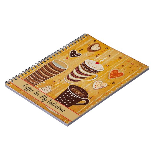 私のバレンタインデーかわいい漫画ハートのためのコーヒー8 ノートブック (左側)