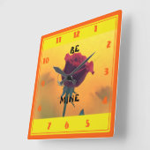 私のバレンタインデーである スクエア壁時計 (傾斜)