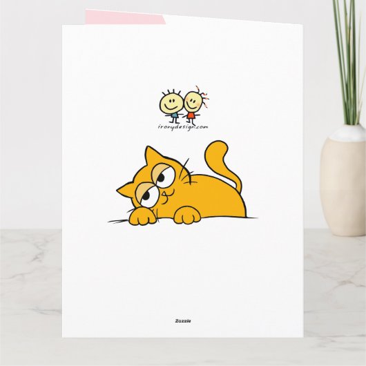 私のバレンタインデーにかわいい猫 カード (裏面)