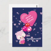 私のバレンタインデーになるかわいいフクロウ ポストカード (正面/裏面)