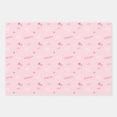 私のバレンタインデーの水色のダッシュント犬ピンク ラッピングペーパーシート (正面2)