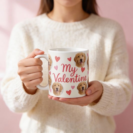 私のバレンタインデーの犬|ペットの写真入り コーヒーマグカップ