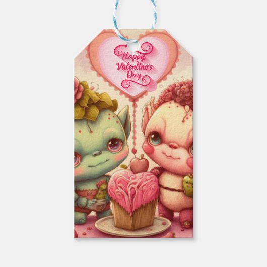 私のバレンタインデーカスタムのカード ギフトタグ (正面)