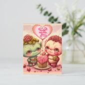 私のバレンタインデーカスタムのカード ポストカード (スタンド正面)