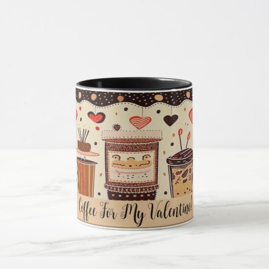 私のバレンタインデーカワイイスケッチNo2 マグカップ (中央)