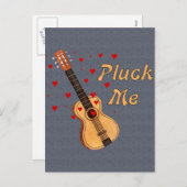 私のバレンタインデーギターを引っ張る シーズンポストカード (正面/裏面)