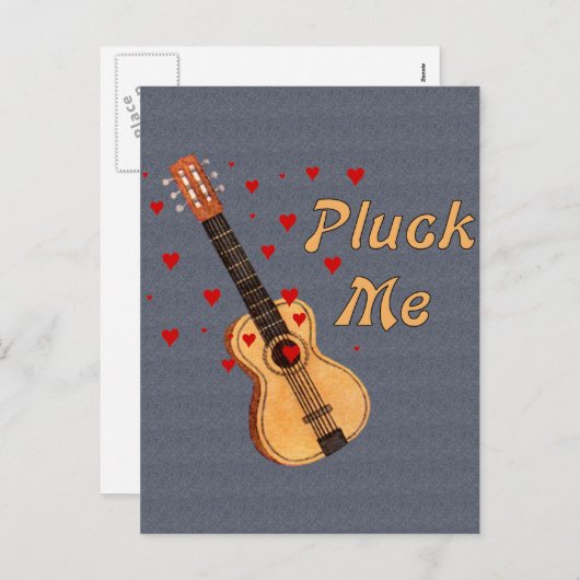 私のバレンタインデーギターを引っ張る シーズンポストカード (正面/裏面)
