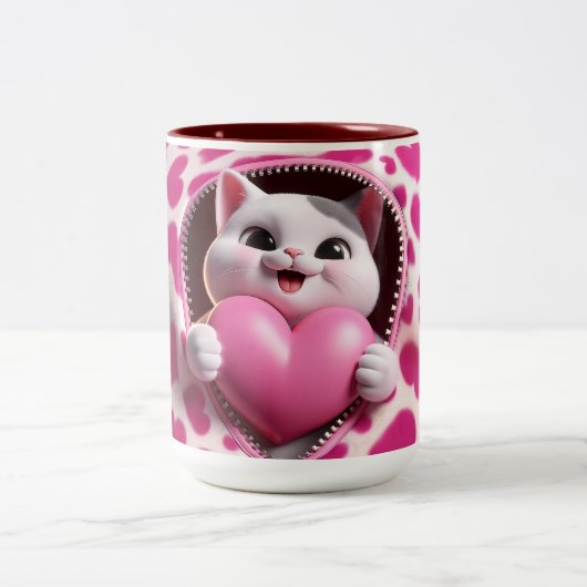 私のバレンタインデーコーヒーマグからのSippin'の愛 ツートーンマグカップ (中央)