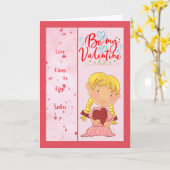 私のバレンタインデー図解入りの、写真付きのス カード (黄色い花)