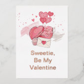 私のバレンタインデー | バレンタインデー 箔シーズンカード (正面)