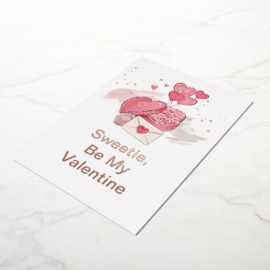 私のバレンタインデー | バレンタインデー 箔シーズンカード (回転した状態)