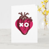 私のバレンタインハートカード。ハグキス。XO カード (黄色い花)