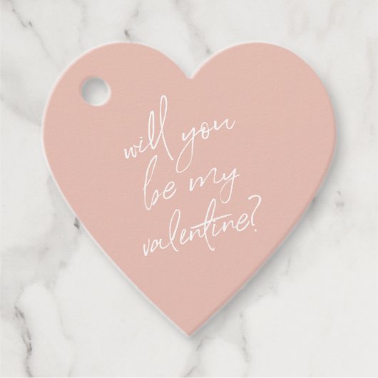 私のバレンタインピンクのハート フェイバータグ (正面)