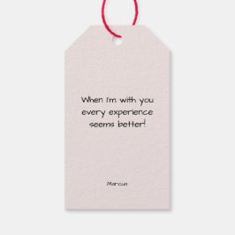 私のバレンタインピンクミニマルのハート ギフトタグ