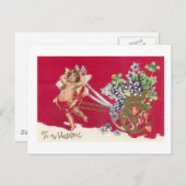 私のバレンタインファッションドの古いバレンタインデー シーズンポストカード (正面/裏面)