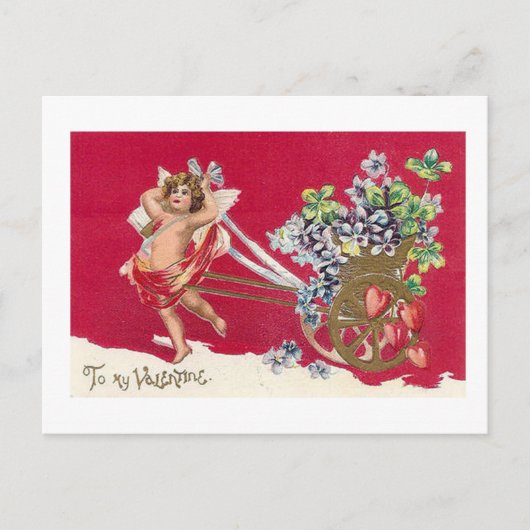 私のバレンタインファッションドの古いバレンタインデー シーズンポストカード (正面)