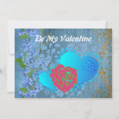 私のバレンタインロマンチックなバラスイープハートカード (正面)