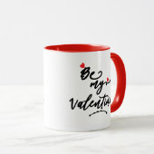 私のバレンタインロマンモダンティレッド愛のハートになる マグカップ (正面右)