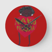 私のバレンタイン愛Nakupendaケニヤのスワヒリ語Art. ラウンド壁時計 (正面)