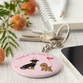 私のバレンタイン犬なんて キーホルダー (側面)