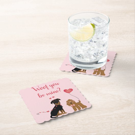 私のバレンタイン犬なんて ペーパーコースター (インサイチュ)