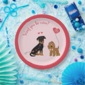 私のバレンタイン犬なんて ペーパープレート (パーティー)