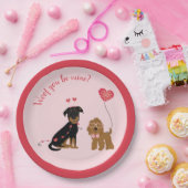私のバレンタイン犬なんて ペーパープレート (パーティー)