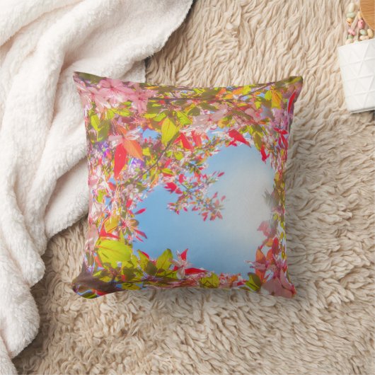 私のバレンタイン自然開花ハートの花 クッション (ブランケット)