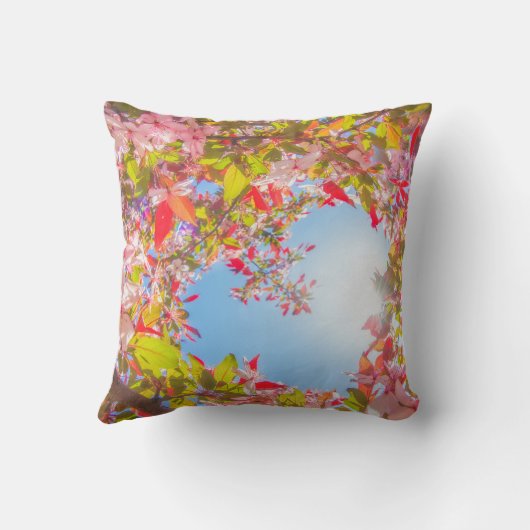 私のバレンタイン自然開花ハートの花 クッション (裏面)