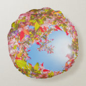 私のバレンタイン自然開花ハートの花 ラウンドクッション (裏面)