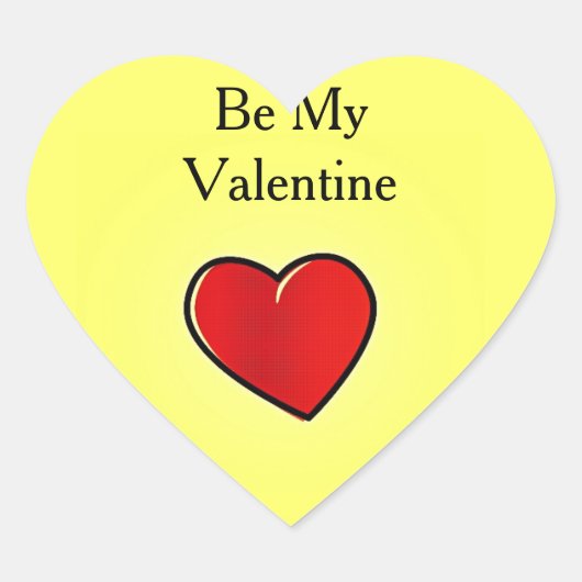 私のバレンタイン赤いハートを黄色にする ハートシール (正面)