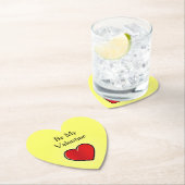 私のバレンタイン赤いハートを黄色にする ペーパーコースター (インサイチュ)