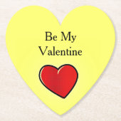 私のバレンタイン赤いハートを黄色にする ペーパーコースター (正面)
