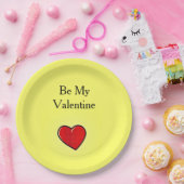 私のバレンタイン赤いハートを黄色にする ペーパープレート (パーティー)
