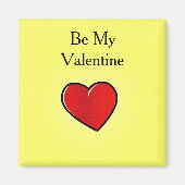 私のバレンタイン赤いハートを黄色にする マグネット (正面)