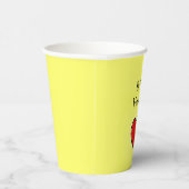 私のバレンタイン赤いハートを黄色にする 紙コップ (右)