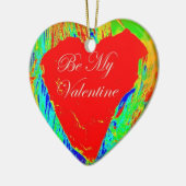 私のバレンタイン赤いハートオーナメント セラミックオーナメント (左)